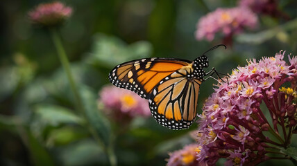 Obraz premium Monarch butterfly feeding on a flower