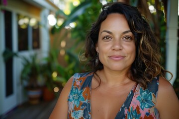 portrait of an average hispanic woman, everyday life no make up, real people, looking at the camera	
