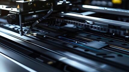 Close up printing detail three dimensional printer : Generative AI