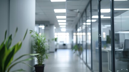 Beautiful blurred background of a light modern office High quality photo : Generative AI
