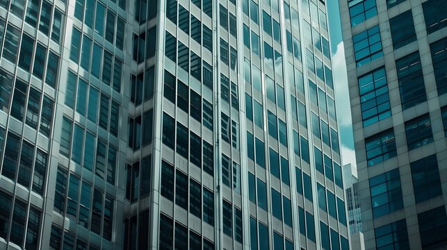 Modern financial buildings in business district Architectural Backgrounds : Generative AI