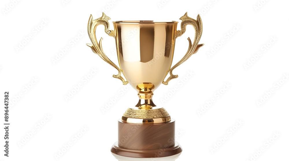 Wall mural gold trophy cup for winners isolated on transparent