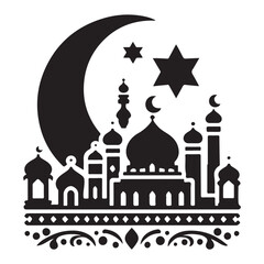 Masjid, mosque icon. Vector illustration