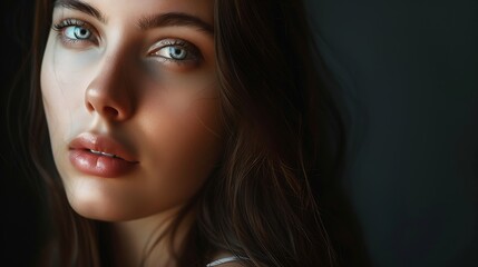 Fototapeta premium Portrait of a beautiful and elegant young woman : Generative AI