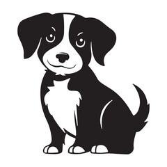 Fototapeta premium A cute dog charming face with sitting style vector art illustration