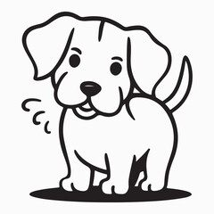 A cute dog charming face with sitting style vector art illustration