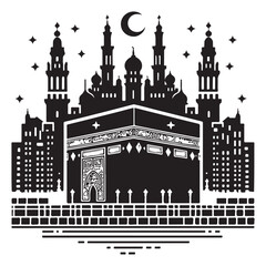 Obraz premium Masjid, mosque icon. Vector illustration