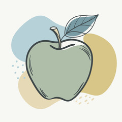 Illustration design of a red apple