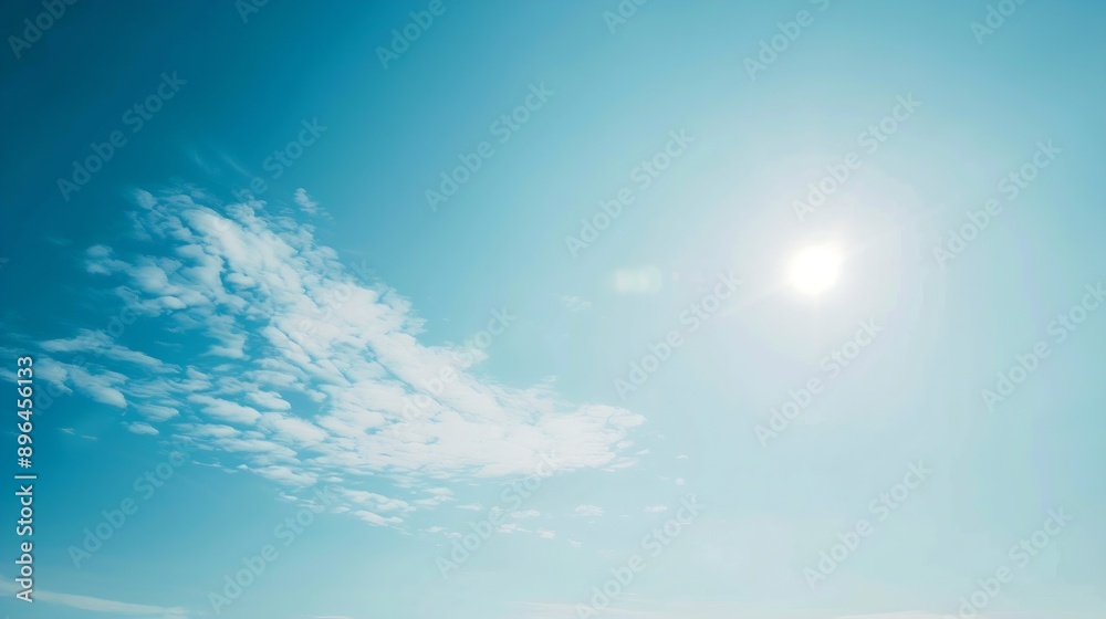 Aufkleber sky is blue and clear with no clouds The sun is shining brightly making the sky look even brighter Scene is peaceful and serene as if the world is taking a break from the hustle : Generative AI
