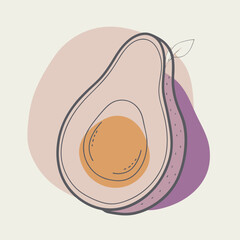 cute avocado sticker character icon vector illustration design smile happy wallking