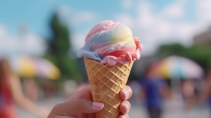 Colorful Ice Cream Cone