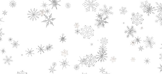 Frosty Snowfall: Mesmeric 3D Illustration Depicting Descending Holiday Snowflakes