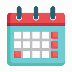 Black and white calendar icons with black square in the center