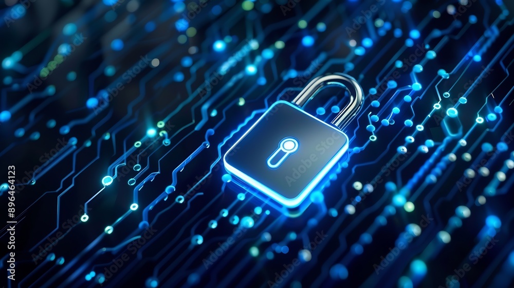 Aufkleber Cybersecurity for Business in the Digital Age Tech Security Online Privacy Smart Security Software Global Network Protection Digital Business Security Financial Data Security : Generative AI