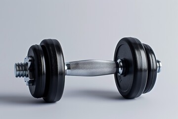 Naklejka premium Clipping path image of a dumbbell on white abstract background