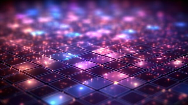 Abstract Pattern with Glowing Squares