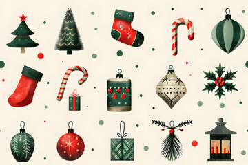 Christmas seamless patter, endless wallpaper