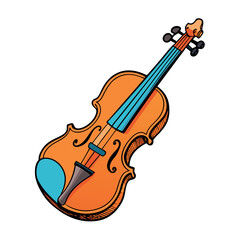 Fototapeta premium Cartoon vector illustration, Cello. Colorful musical instrument