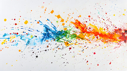 Fototapeta premium A splatter of paint on a white background.