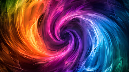 Obraz premium A swirl of colors on a black background.