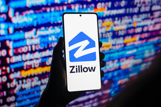 July 25, 2024, Paraguay. In this photo illustration, the Zillow Group, Inc. logo is displayed on a smartphone screen.