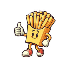 batata frita personagem cartoon