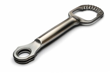 Aluminum bottle opener on white background with clipping path for customization