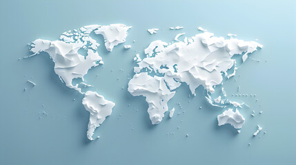 A world map on a light blue background.



