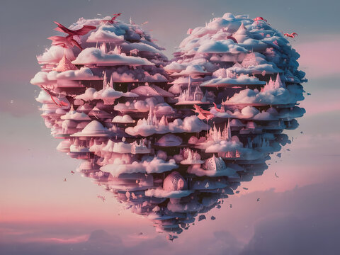 Forma de un coraz&oacute;n compuesto por sue&ntilde;os hermosos 
