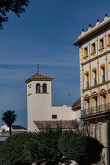 Obraz premium The Church of St. Peter (Parroquia de San Pedro) is a Catholic temple located in the old district of El Perchel. Building dates back to 1629. Malaga, Costa del Sol, Andalusia, Spain.