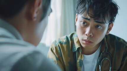 A doctor examines a patient's vital signs