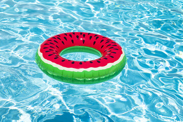 Summer background. Summer backdrop. Summertime vacation. Rubber circle. Inflatable swimming ring. Toy for water and beach.