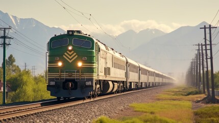 Train Journey Through Majestic Mountains