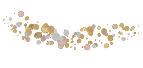Celestial Celebration: Radiant 3D Illustration of Celestial gold Confetti