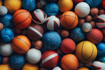 Obraz premium Different colored sport balls background