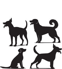 silhouettes of dogs