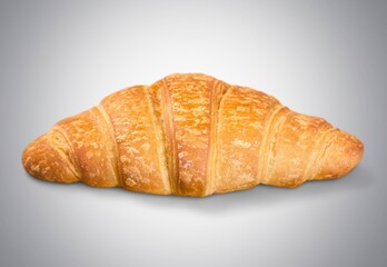 A croissant, tasty delicious sweet pastry baked in oven