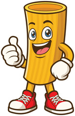 Cute Food Cartoon Character, funny, delicious cartoon of Pasta Macaroni