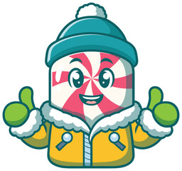 Cute Food Cartoon Character, funny, delicious cartoon of Candy ice cream