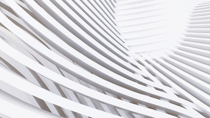 Naklejka premium Abstract Curved Shapes. White Circular Background.