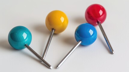 Pin group isolated on white background