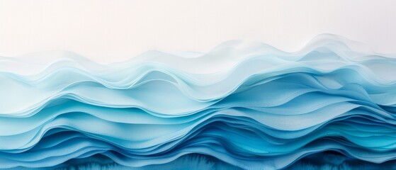 A serene abstract representation of flowing water waves, showcasing smooth gradients and soft colors that evoke tranquility.