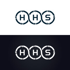 HHS logo. H H S design. White HHS letter. HHS, H H S letter logo design. H H S letter logo design in GOLD, GOLDEN LOGO, THREE, style. letter logo set in one artboard. H H S letter logo vector design.