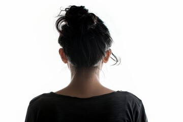 Female silhouette backlit white background