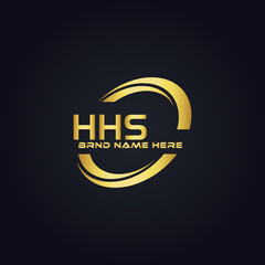 HHS logo. H H S design. White HHS letter. HHS, H H S letter logo design. H H S letter logo design in GOLD, GOLDEN LOGO, THREE, style. letter logo set in one artboard. H H S letter logo vector design.