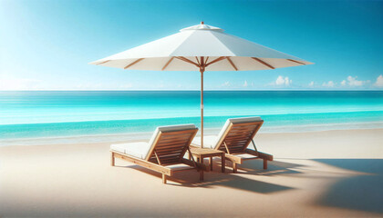 Obraz premium Serenity by the Sea: Beach Vacation Scene