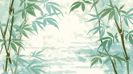 Watercolor Bamboo Forest Background