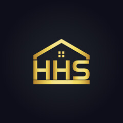 HHS logo. H H S design. White HHS letter. HHS, H H S letter logo design. H H S letter logo design in GOLD, GOLDEN LOGO, THREE, style. letter logo set in one artboard. H H S letter logo vector design.