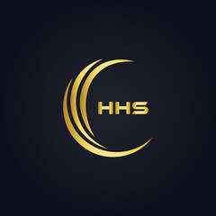 HHS logo. H H S design. White HHS letter. HHS, H H S letter logo design. H H S letter logo design in GOLD, GOLDEN LOGO, THREE, style. letter logo set in one artboard. H H S letter logo vector design.