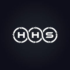 HHS logo. H H S design. White HHS letter. HHS, H H S letter logo design. H H S letter logo design in GOLD, GOLDEN LOGO, THREE, style. letter logo set in one artboard. H H S letter logo vector design.